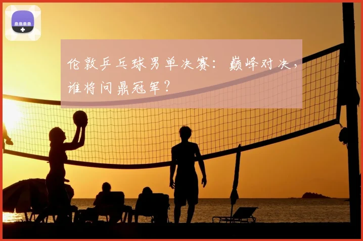 伦敦乒乓球男单决赛:巅峰对决,谁将问鼎冠军?